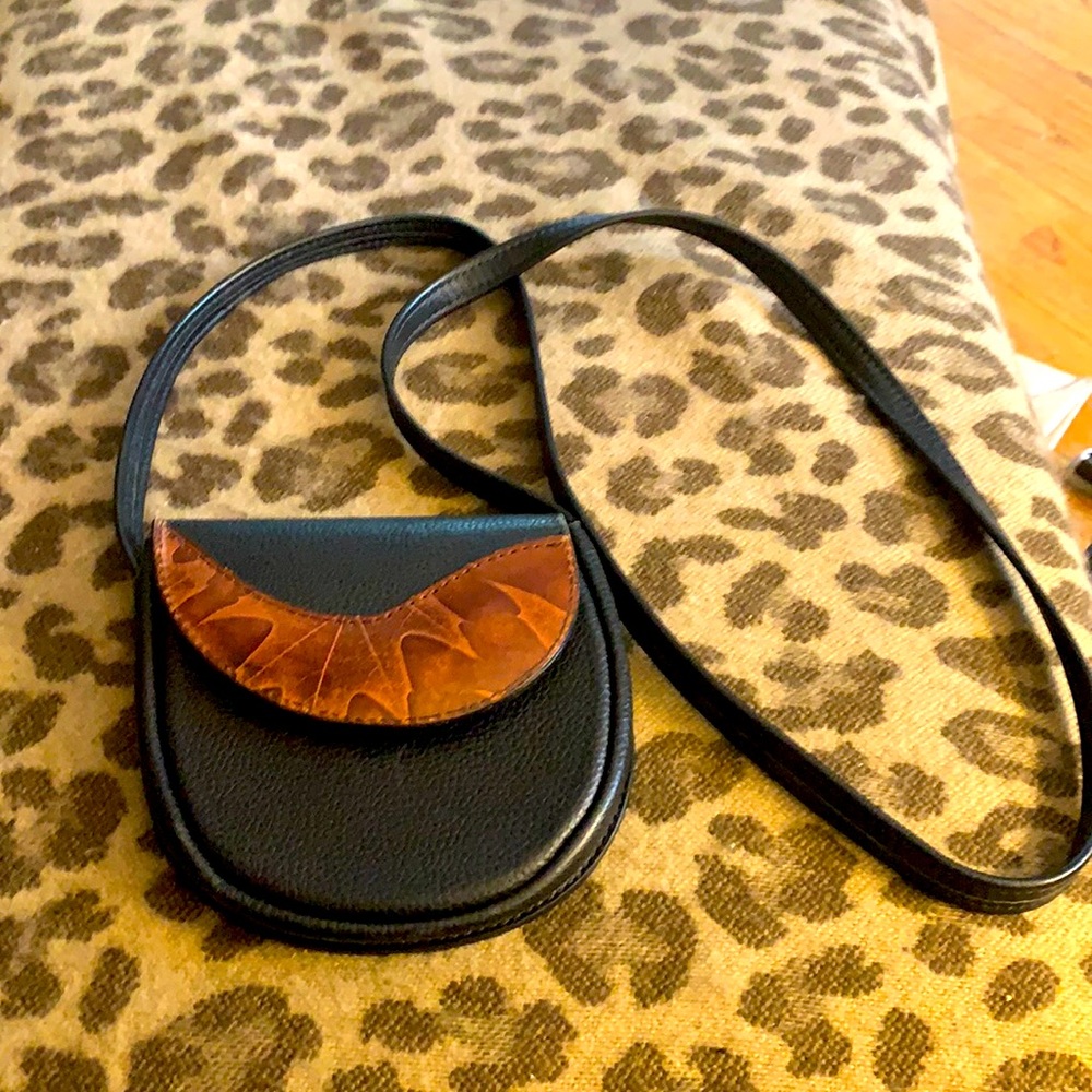Mini Black/Brown Leather Crossbody (2 for $30)